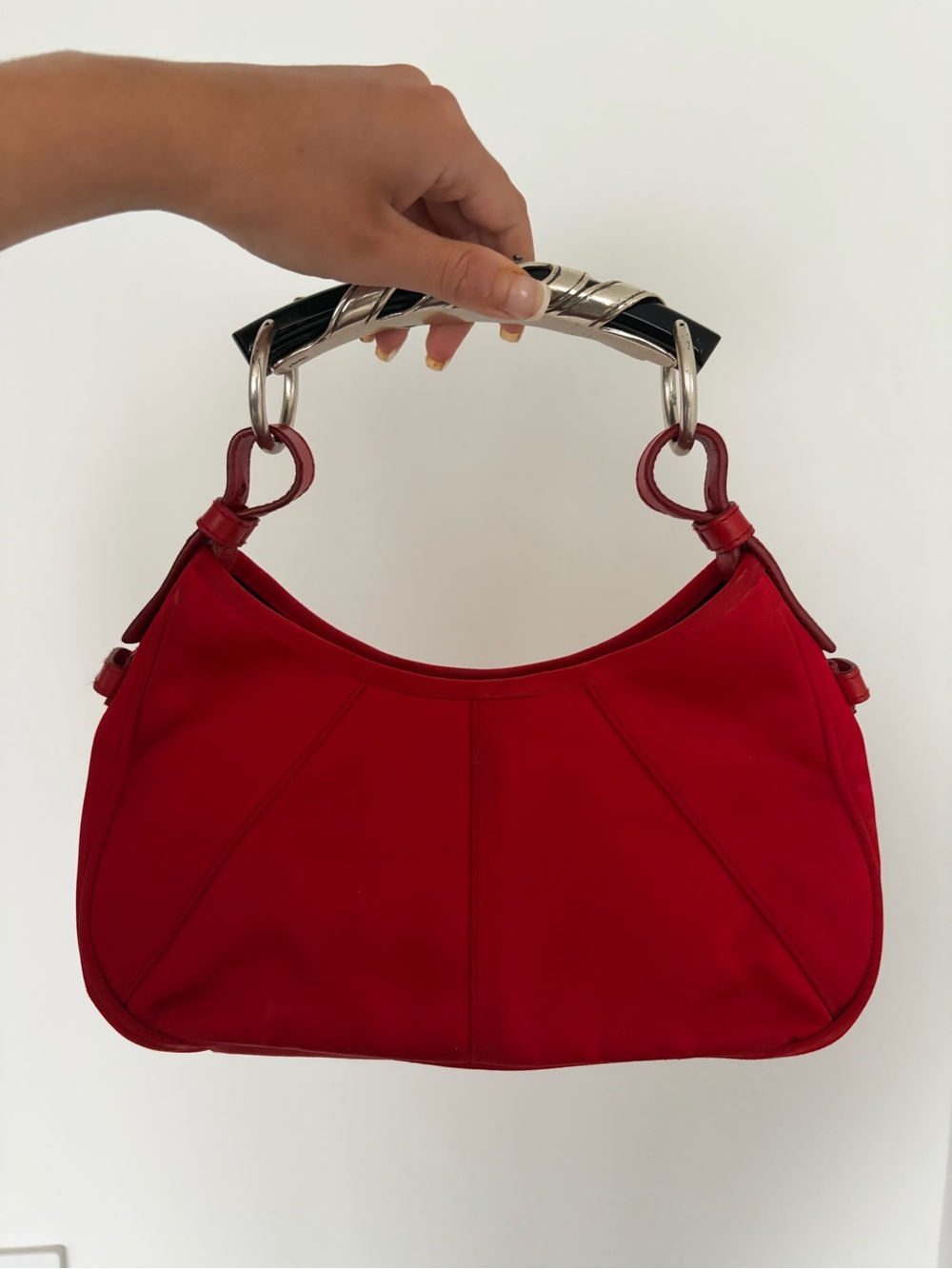 Rare Vintage YSL Mombasa | Red Silk Satin | Tom Ford era Yves Saint Laurent - Picture 12 of 17